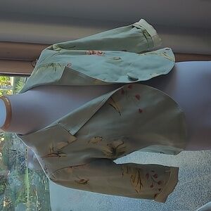 Smythe Cropped Jacket Blazer Light Blue and Cream 3/4 Sleeves